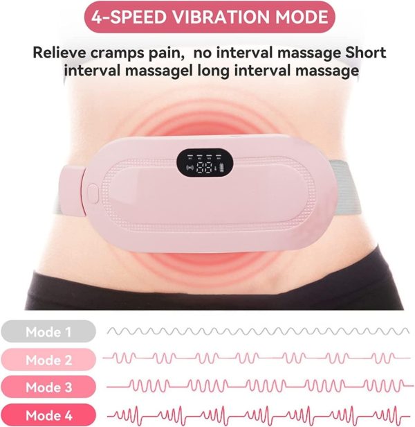 Heating Pad Women Period Pain Cramp Relief Belt -portable Menstrual Heating Pad, Heated Belly Belt For Menstrual Cramp Relief With 3 Heat Levels And 4 Modes, Electric Belt Massage For Women And Girls – Electric Massager Machine For Women